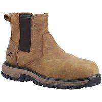 Caterpillar Men's Brown 'Exposition' Leather Chelsea Safety Boot | Size: 7
