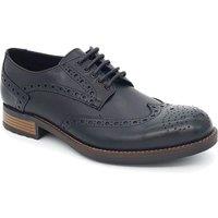 HX London Men's Wandsworth Leather Brogue Shoes in Black | Size: 12