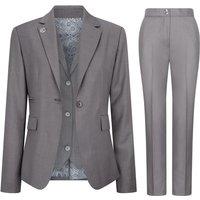 TruClothing Women's 3 Piece Suit Plain Tailored Fit Business Formal Dress in Grey | Size: 10