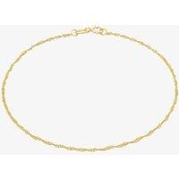 T.H.Baker Women's 9ct Yellow Gold 18cm Twisted Curb Chain Bracelet 1.23.0461 | Size: 18 cm