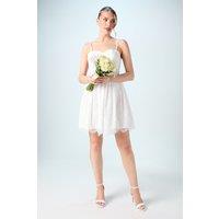 Coast Women's Embellished Lace Bandeau Bridal Mini Dress in Ivory | Size: 16