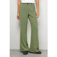 Warehouse Women's Lime Dogtooth High Waist Deep Waistband Trouser Co-Ord | Size: 14