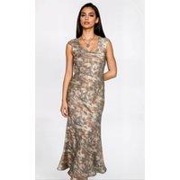 Little Mistress Women's Sage Blur Print Maxi Dress | Size: 12