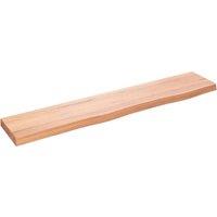 Berkfield Home Wall Shelf Light Brown 100x20x4 cm Treated Solid Wood Oak | Size: 100 x 20 x 4 cm