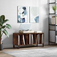 Berkfield Home Record Cabinet Smoked Oak 100x38x48 cm Engineered Wood in Brown | Size: 100 x 38 x 48 cm
