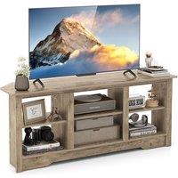Gymax Media Entertainment Center TV Stand for TVs up to 65 Inches in Light Oak