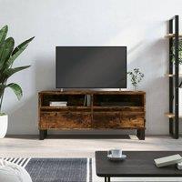 Berkfield Home TV Cabinet Smoked Oak 100x34.5x44.5 cm Engineered Wood in Brown