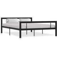 Berkfield Home Bed Frame Black & White Metal 160x200 cm