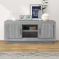 Berkfield Home TV Cabinet Grey Sonoma 102x35x45 cm Engineered Wood | Size: 102 x 35 x 45 cm