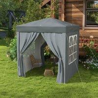 OUTSUNNY 2mx2m Pop Up Gazebo Party Tent Canopy Marquee with Storage Bag in Grey
