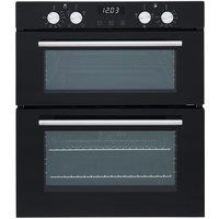 SIA Black 60cm Built Under Double Electric Fan Oven With Digital Timer