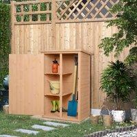 OUTSUNNY Garden Shed Outdoor Tool Storage w/ 2 Shelve 75 x 56 x115cm in Natural | Size: 75 x 56 x115 cm