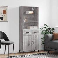Berkfield Home Highboard Grey Sonoma 69.5x34x180 cm Engineered Wood
