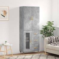 Berkfield Home Highboard Concrete Grey 69.5x34x180 cm Engineered Wood