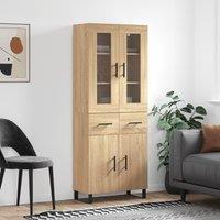 Berkfield Home Highboard Sonoma Oak 69.5x34x180 cm Engineered Wood in Brown