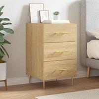 Berkfield Home Bedside Cabinet Sonoma Oak 40x40x66 cm Engineered Wood in Brown | Size: 40 x 40 x 66 cm