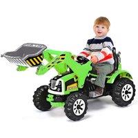 Costway 12V Powered Ride On Excavator Electric Motorized Truck Ride on Toy in Green