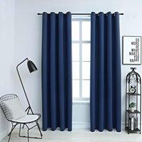 Berkfield Home Blackout Curtains with Metal Rings 2 pcs Blue 140x245 cm