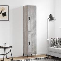 Berkfield Home Highboard Grey Sonoma 34.5x34x180 cm Engineered Wood