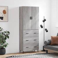 Berkfield Home Highboard Grey Sonoma 69.5x34x180 cm Engineered Wood
