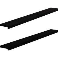 Berkfield Home Window Sills 2 pcs Dark Brown 140x15x2 cm Solid Wood Oak | Size: Medium