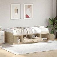 Berkfield Home Daybed with Drawers without Mattress Sonoma Oak 90x200 cm in Brown
