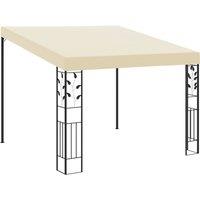 Berkfield Home Wall-mounted Gazebo 3x3x2.5 m Cream in Beige
