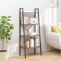 Berkfield Home 4-Tier Standing Shelf Dark Brown & Black 56x35x140 cm | Size: 56 x 35 x 140 cm