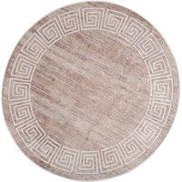 Berkfield Home Rug Washable 120 cm Beige Anti Slip | Size: 100 cm diameter