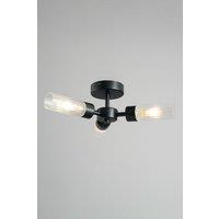 BHS Lighting Kier Black Flush Bathroom Ceiling Light
