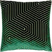 Paoletti Evoke Cut Velvet Cushion in Emerald | Size: 55 cm x 55 cm