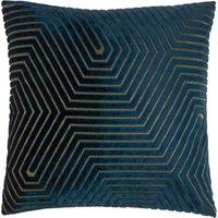 Paoletti Evoke Cut Velvet Cushion in Navy | Size: 55 cm x 55 cm