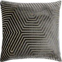 Paoletti Evoke Cut Velvet Cushion in Grey | Size: 55 cm x 55 cm