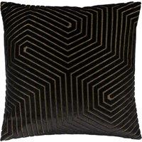 Paoletti Evoke Cut Velvet Cushion in Black | Size: 55 cm x 55 cm
