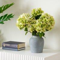 Scottish Everlastings Ltd 50cm Hydrangeas in Grey Vase in Green