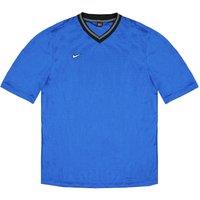 Nike Women's Team Training Short Sleeve V-Neck Running Gym Blue T-Shirt in Black | Size: Large