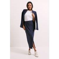 Dorothy Perkins Women's Stripe Column Midaxi Skirt in Navy | Size: 10