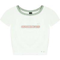 Nike Women's Studio 72 Short Sleeve White T-Shirt in Grey | Size: Large