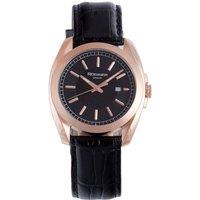 Rudiger Men's Dresden Rose Gold Stainless Steel Quartz Watch in Black