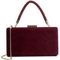 Dune London Women's 'Beaut' Suede Clutch in Burgundy