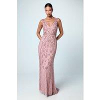 Coast Women's Plunge Floral Embellished Bridesmaid Dress in Blush | Size: 14