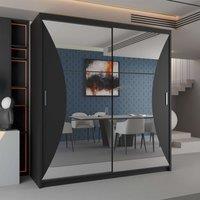 Modern Double Sliding Wardrobe with Mirrored Doors W150cm x H217cm