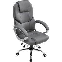 Living and Home Swivel Gaming Office Chair with Casters in Grey