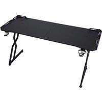 Living and Home 120 x 60 x 74 cm Office Gaming Desk with LED Lights in Black
