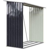 5.2x2.3ft Galvanized Steel Firewood Shed - Slanted Roof & Ventilated Base - All-Weather Log Storage
