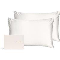 Silk Addict 100% Mulberry Silk Pillowcase Twinpack - Caramel in Ivory | Size: Standard Pillow Case