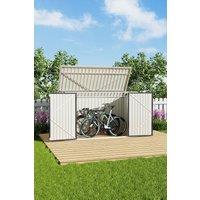 3x7 ft Black Lockable Metal Bicycle & Trash Storage Shed - with Sloped Roof & Dual Vents, Weather-Resistant