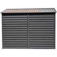 9x4.7ft Steel Outdoor Storage Shed - Lockable Heavy-Duty Tool Shed - Sloping Roof & Galvanized Design