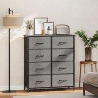 HOMCOM Fabric Chest of Drawers, Drawer Dresser for Bedroom in Dark Grey | Size: Large