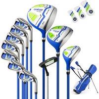 Gymax Men's Complete Golf Clubs & Bag Set With 460CC #1 Driver in Blue